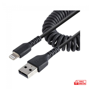 Plasyay Spiral Iphone Ios 3.0A Hızlı Şarj Ve Data Kablosu Siyah 1 Metre