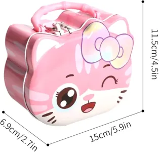 Hello Kitty Sevimli Kedi Kilitli ve Çantalı Kumbara