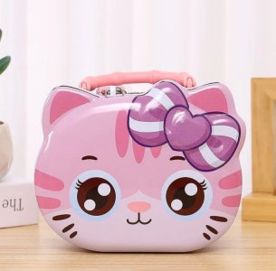 Hello Kitty Sevimli Kedi Kilitli ve Çantalı Kumbara