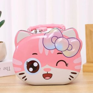 Hello Kitty Sevimli Kedi Kilitli ve Çantalı Kumbara