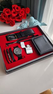 Erkek Saat Kemer Cuzdan Bileklik Tesbih Seti