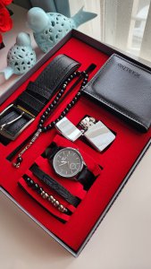 Erkek Saat Kemer Cuzdan Bileklik Tesbih Seti