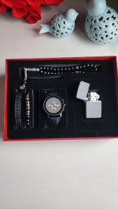 Goldpower Orjinal Erkek Kol Saati Bileklik Tesbih Çakmak Hediye Seti
