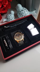 Goldpower Orjinal Erkek Kol Saati Bileklik Tesbih Çakmak Hediye Seti