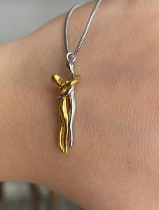 Ali & Nino Sarılan Çift Çelik Kolye