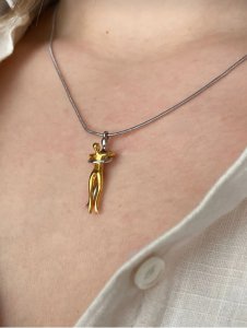 Ali & Nino Sarılan Çift Çelik Kolye