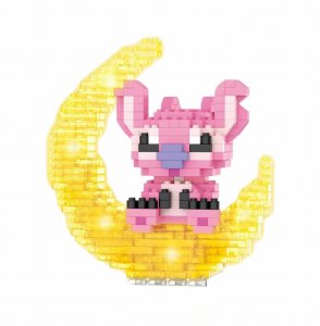 Pink Angel Stitch Mini Moon Led Işıklı Lego Seti