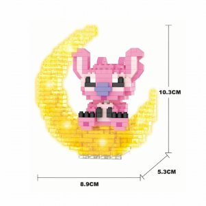 Pink Angel Stitch Mini Moon Led Işıklı Lego Seti