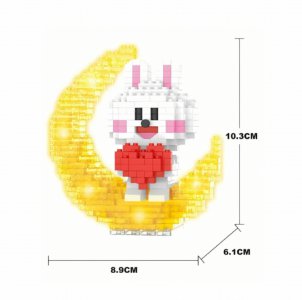 White Bunny Mini Moon Led Işıklı Lego Figür Seti