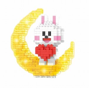 White Bunny Mini Moon Led Işıklı Lego Figür Seti