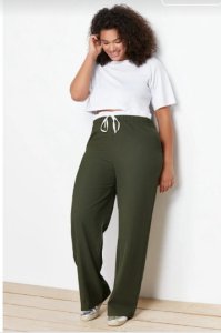 Bayan bol kesim keten pantolon