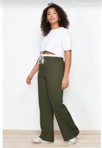 Bayan bol kesim keten pantolon