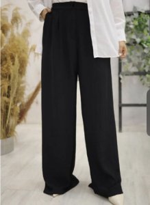 Bayan bol kesim keten pantolon