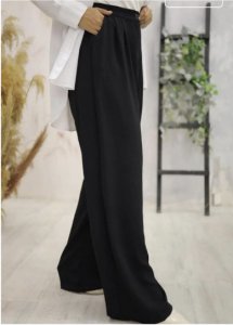 Bayan bol kesim keten pantolon