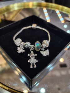 Pandora Model Silver Charmlı Çelik Bileklik