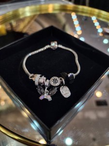 Pandora Model Silver Charmlı Çelik Bileklik