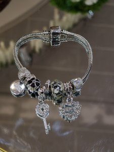 Pandora Model Silver Charmlı Çelik Bileklik