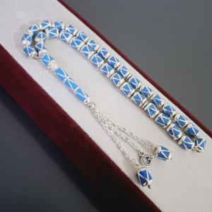 MİNE İŞLEMELİ GÜMÜŞ KAPLAMA TESBİH