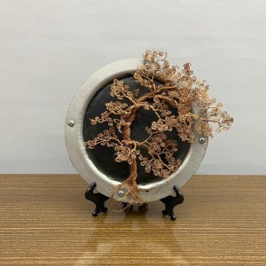 Masa üstü bakır ağaçtan tablo