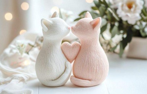 SAKSI KEDİ FİGÜRÜ İKİLİ SET