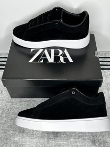 İçten Bağcıklı Siyah SÜET Beyaz Deri