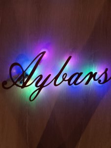 AHŞAP KİŞİYE ÖZEL LED GECE LAMBASI PİLLİ İSİM