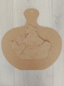 TAVUK SUBLA BOYANABİLİR AHŞAP KAPI SÜSÜ