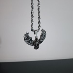 ÇELİK KARTAL MOTİFLİ KOLYE