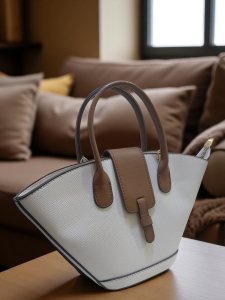 BEJ-KAHVE DERİ VAİLA KADIN EL VE OMUZ ÇANTASI