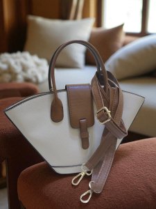 BEJ-KAHVE DERİ VAİLA KADIN EL VE OMUZ ÇANTASI