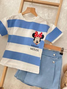 Mickey mouse kız şortlu etek takım