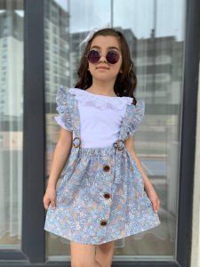 Askılı iç badi bandana takım kız elbise