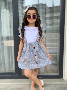 Askılı iç badi bandana takım kız elbise