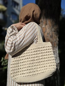 Çok Amaçlı Makrome Plaj Çantası | El Örgüsü