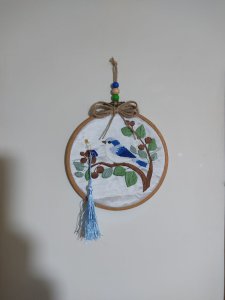 Kasnaklı Kuş tasarım Nakış