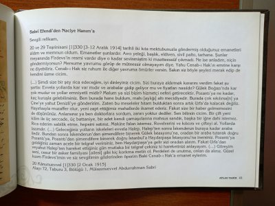 ŞEHİT ÜSTEĞMEN SABRİ EFENDİ'DEN EŞİ NACİYE HANIM'A ÇANAKKALE'DEN HASRETLE..