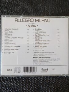 ALLEGRO MILANO QUEEN HITS , ENSTRUMANTAL. CD