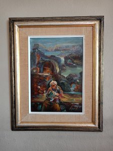 KÖYLÜ KADIN YAĞLI BOYA  - İMZALI..