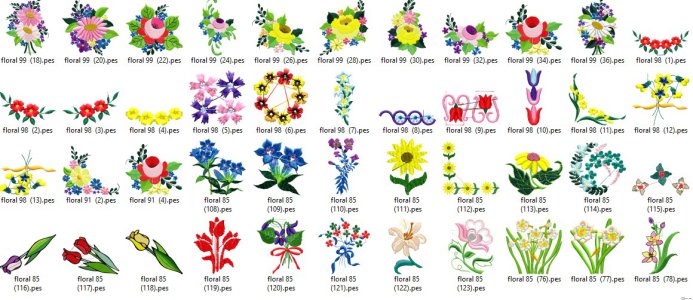 13000 Floral Embroidery Designs - 13000 Çiçekli Nakış Desenleri