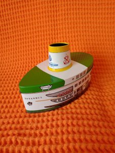 İSTANBUL BÜYÜKŞEHİR GEMİ FORMUNDA METAL KUMBARA.