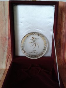 ALTIN VERMEYLİ, MEVLANA CAM TABAK.