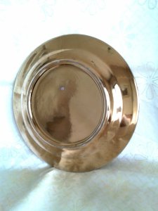 EL İŞİ ALTIN YALDIZLI DEKORATİF TABAK..