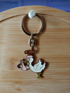 BEBEK GETİREN LEYLEK FORMUNDA ANAHTARLIK.