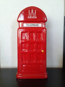 PORSELEN İNGİLİZ TELEFON KULUBESİ KUMBARA. (BÜYÜK BOY)