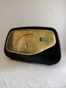 VINTAGE MASA ÜSTÜ SAATLİ TERMOMETRE..