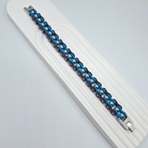 BORDO MAVİ İTHAL ÇELİK BİLEKLİK