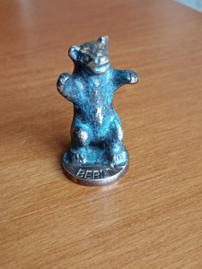 BERLİN AYISI PİRİNÇ DÖKÜM NADİR KOLEKSİYONLUK DEKORLUK..