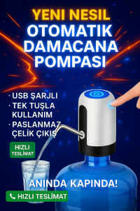 Yeni Nesil Otomatik Damacana Pompası – USB Şarjlı & Tek Tuşla Kullanım